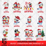 Atlanta Hawks Bluey Christmas NBA Bundle 12 Cricut , Christmas Svg , Bluey svg , Digital Download, dxf eps png pdf file