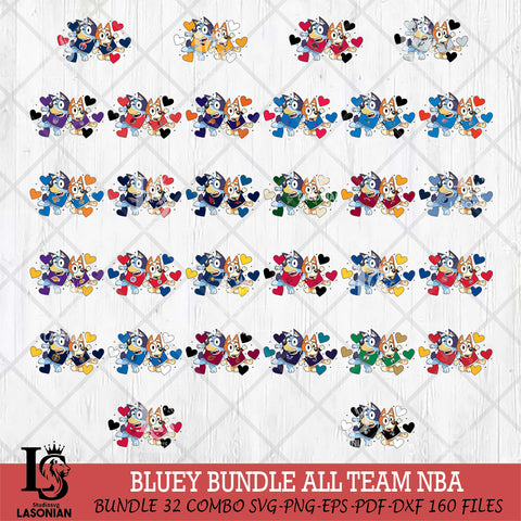 Bluey sport heart NBA Svg Eps Dxf Png File, Digital Download, Instant Download