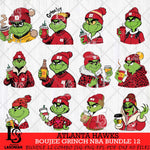 Atlanta Hawks Boujee Grinch NBA Bundle 12 SVG Eps Dxf Png File, Digital Download, Instant Download