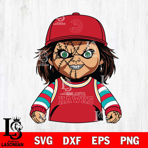 Atlanta Hawks Chucky Horror basketball SVG DXF EPS PNG FILE, NBA File Cut,Halloween Digital Download,Instant Download, Silhouette