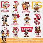 Atlanta Hawks Disney character NBA Bundle 12 Svg Eps Dxf Png File, Digital Download, Instant Download