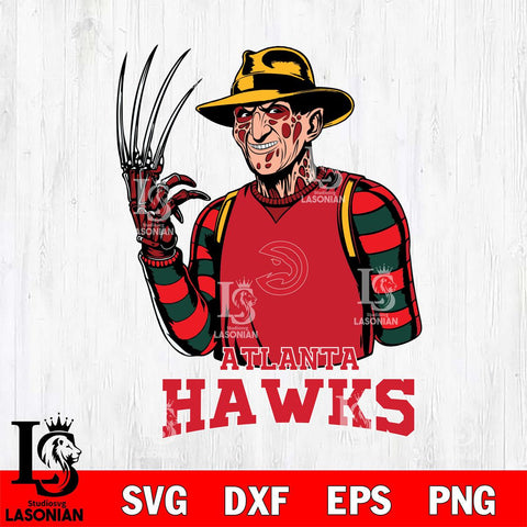 Atlanta Hawks Freddy Krueger Horror Svg Eps Dxf Png File, NBA svg, Digital Download, Instant Download