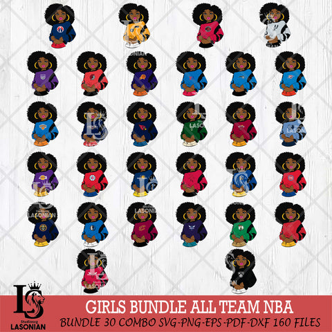 Girls sport 6 NBA Svg Eps Dxf Png File, Digital Download, Instant Download
