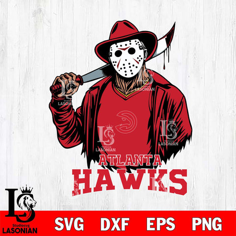 Atlanta Hawks Jason Voorhees Horror 13 Svg Eps Dxf Png File, NBA svg, Digital Download, Instant Download