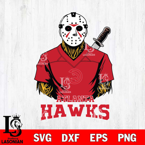 Atlanta Hawks Jason Voorhees Horror 4 Svg Eps Dxf Png File, NBA svg, Digital Download, Instant Download