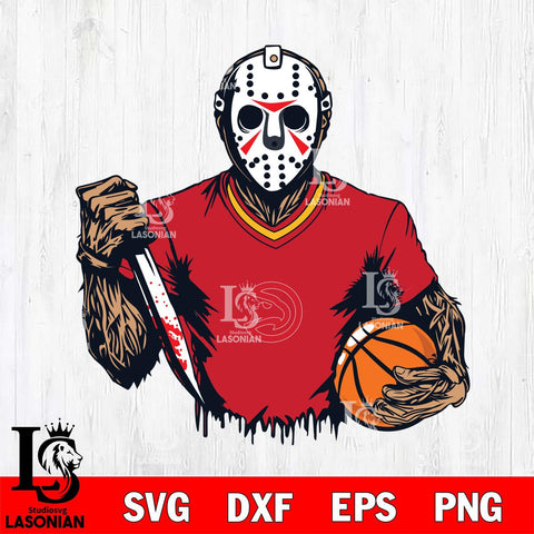 Atlanta Hawks Jason Voorhees Horror 5 Svg Eps Dxf Png File, NBA svg, Digital Download, Instant Download