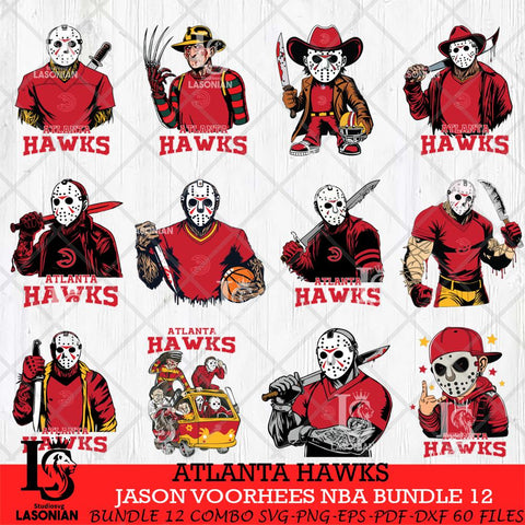 Atlanta Hawks Jason Voorhees NBA Bundle 12 SVG Eps Dxf Png File, Bundle NBA svg, Digital Download, Instant Download