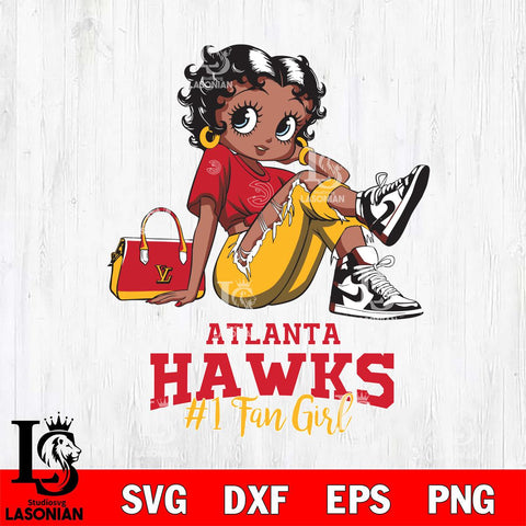 Atlanta Hawks #1 Black Fan Girl Betty Boop