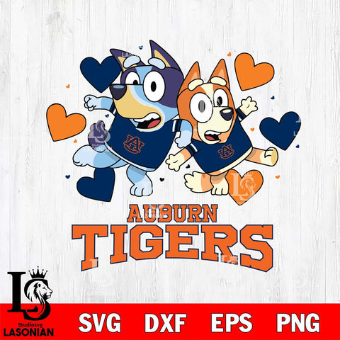 Auburn Tigers Bluey & Bingo 10 Svg Eps Dxf Png File, NCAA svg, Digital Download, Instant Download