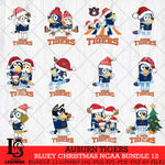 Auburn Tigers Bluey Christmas NCAA Bundle 12 Cricut File Cut Files , Bluey Cricut , Christmas Svg , Bluey svg , Digital Download, dxf eps png pdf file