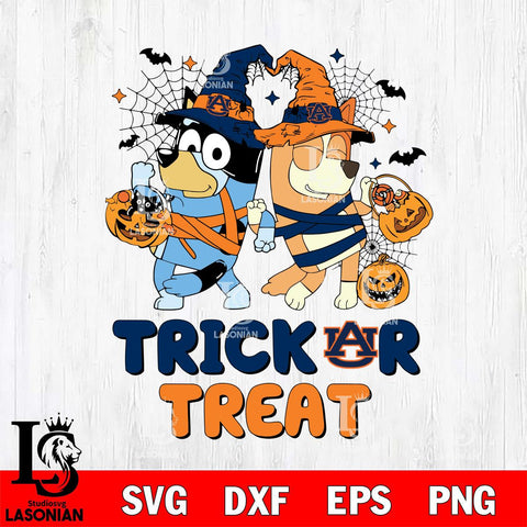 Auburn Tigers Bluey Trick or Treat Halloween 2 Svg Eps Dxf Png File, Digital Download, Instant Download