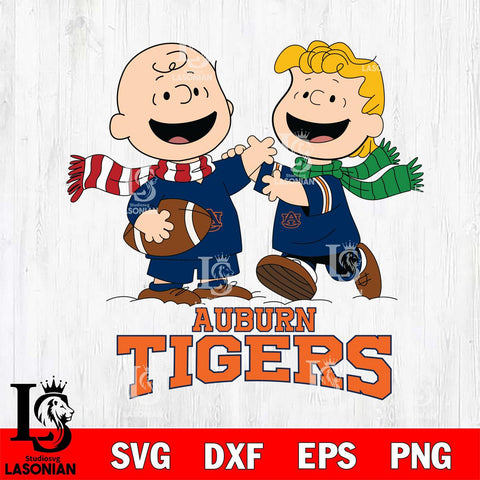 Auburn Tigers Charlie Brown & Linus Football Cricut,Christmas SVG DXF EPS PNG FILE, NCAA Digital Download,Instant Download, Silhouette