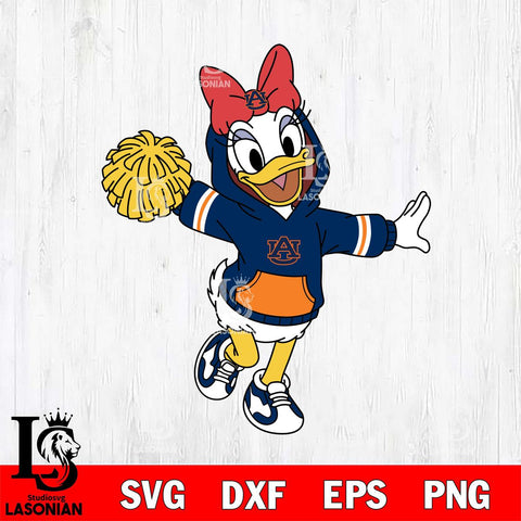 Auburn Tigers Daisy Duck Cheerleader Christmas File Cut, NCAA SVG DXF EPS PNG FILE, Digital Download , Criucut , Silhouette