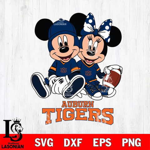 Auburn Tigers Disney Mickey And Minnie Football Svg Eps Dxf Png File, NCAA svg , Digital Download , Instant Download, Cricut File