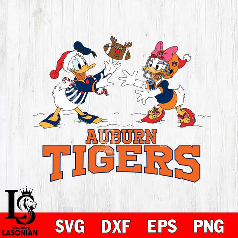 Auburn Tigers Donald Duck & Daisy Duck Football Cricut,Christmas SVG DXF EPS PNG FILE, NCAA Digital Download,Instant Download, Silhouette