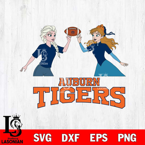 Auburn Tigers Elsa & Anna Football Cricut,Christmas SVG DXF EPS PNG FILE, NCAA Digital Download,Instant Download, Silhouette