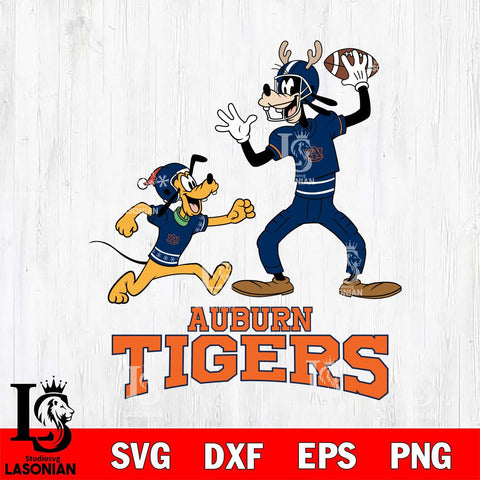 Auburn Tigers Goofy & Pluto Football Cricut,Christmas SVG DXF EPS PNG FILE, NCAA Digital Download,Instant Download, Silhouette