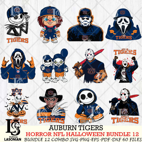 Auburn Tigers Halloween Bundle 12 SVG Svg Eps Dxf Png File, NCAA bundle svg, Digital Download, Instant Download