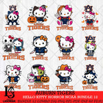 Auburn Tigers Hello Kitty Horror NCAA Bundle 12 SVG Svg Eps Dxf Png File, Digital Download