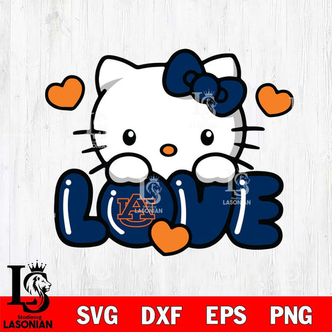Auburn Tigers Hello Kitty Love Svg Eps Dxf Png File, Digital Download, Instant Download