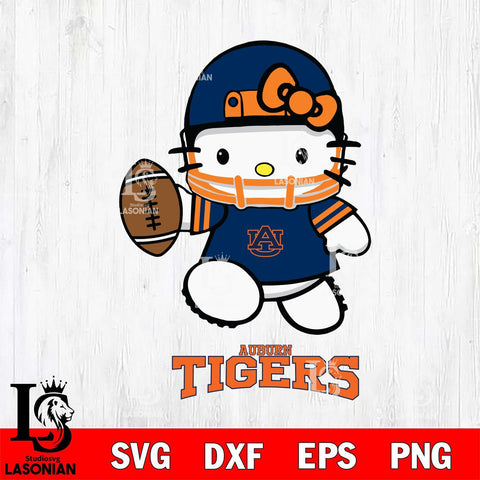 Auburn Tigers Hello Kitty NCAA 4 Svg Eps Dxf Png File, Digital Download, Instant Download