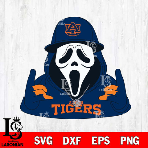Auburn Tigers Horror Character Ghostface Sport Svg Eps Dxf Png File, NCAA svg, Digital Download, Instant Download