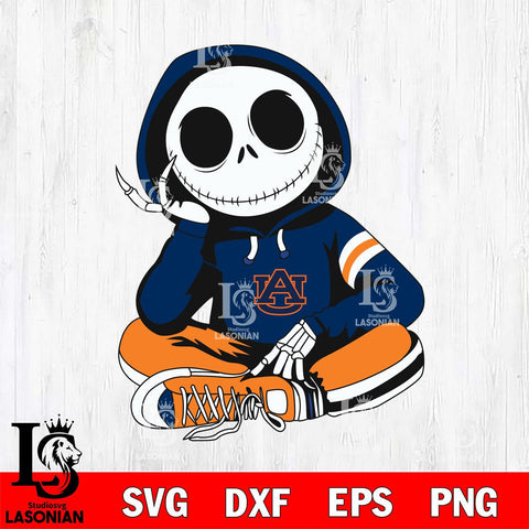 Auburn Tigers Jack Skellington halloween Svg Eps Dxf Png File, NCAA svg, Digital Download, Instant Download