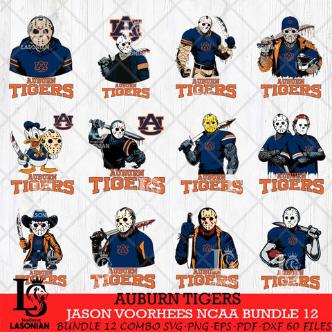 Auburn Tigers Jason Voorhees NCAA Bundle 12 SVG Svg Eps Dxf Png File, Digital Download