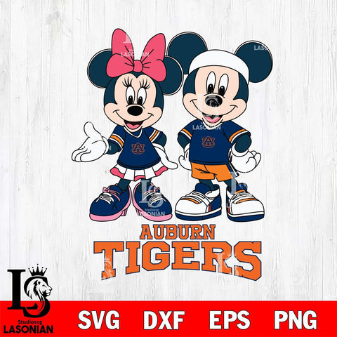 Auburn Tigers Mickey And Minnie Football Svg Eps Dxf Png File, NCAA svg , Digital Download , Instant Download, Cricut File
