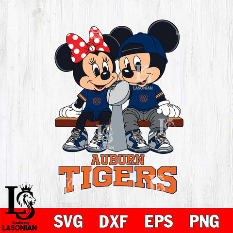Auburn Tigers Mickey And Minnie Football Champions Svg Eps Dxf Png File, NCAA svg , Digital Download , Instant Download, Cricut File