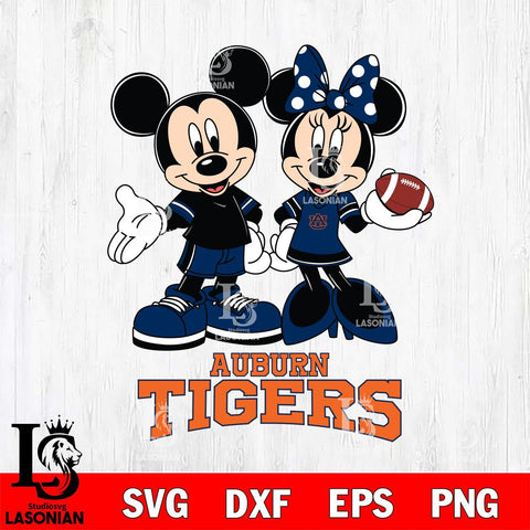 Auburn Tigers Mickey Minnie Football Svg Eps Dxf Png File, NCAA svg , Digital Download , Instant Download, Cricut File