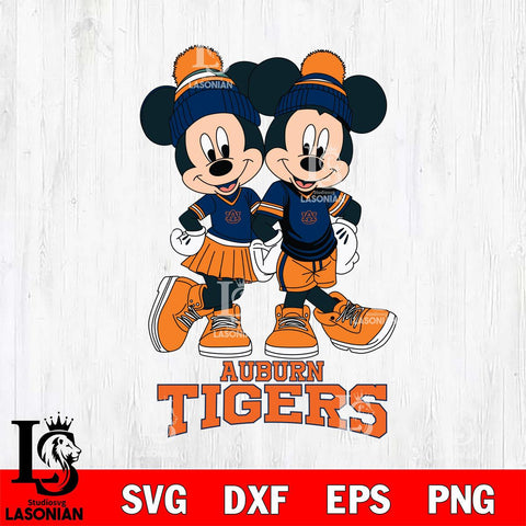 Auburn Tigers Mickey Minnie Valentine Football Svg Eps Dxf Png File, NCAA svg , Digital Download , Instant Download, Cricut File