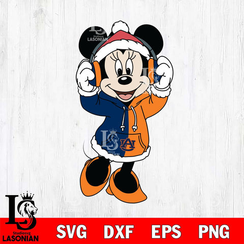 Auburn Tigers Minnie Mouse Disney Football Christmas File Cut, NCAA SVG DXF EPS PNG FILE, Digital Download , Criucut , Silhouette