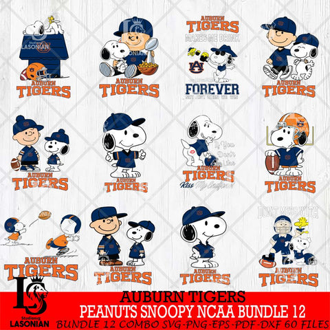 Auburn Tigers Peanuts Snoopy Player NCAA Bundle 12 SVG DXF EPS PNG FILE,Snoopy File Cut, bundle NCAA Digital Download,Instant Download, Silhouette