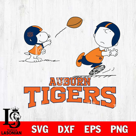 Auburn Tigers Peanuts play football SVG DXF EPS PNG FILE,Snoopy File Cut, NCAA Digital Download,Instant Download,Christmas Silhouette