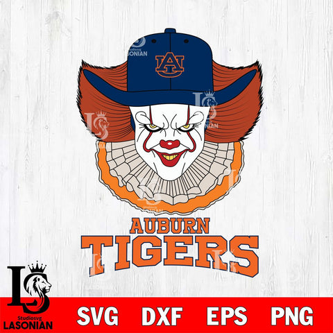 Auburn Tigers Pennywise Horror Sport 12 Svg Eps Dxf Png File, Digital Download