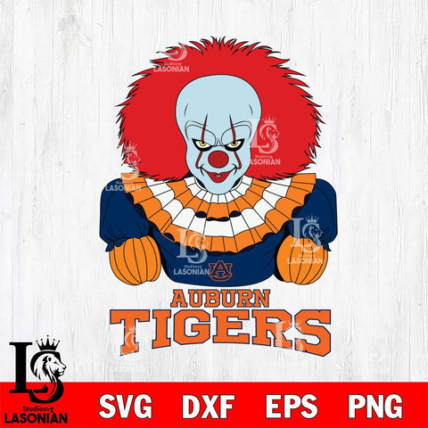Auburn Tigers Pennywise Horror Sport 3 Svg Eps Dxf Png File, Digital Download
