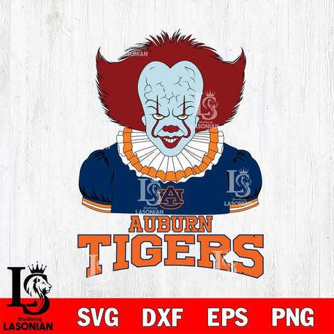 Auburn Tigers Pennywise Horror Sport 5 Svg Eps Dxf Png File, Digital Download