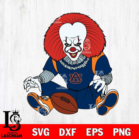 Auburn Tigers Pennywise Horror Sport 6 Svg Eps Dxf Png File, Digital Download