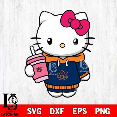 Auburn Tigers Pretty Hello Kitty Svg Eps Dxf Png File, Digital Download, Instant Download