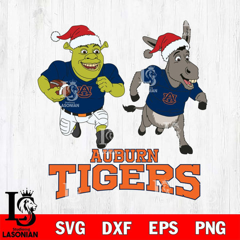 Auburn Tigers Shrek and Donkey Football Cricut,Christmas SVG DXF EPS PNG FILE, NCAA Digital Download,Instant Download, Silhouette