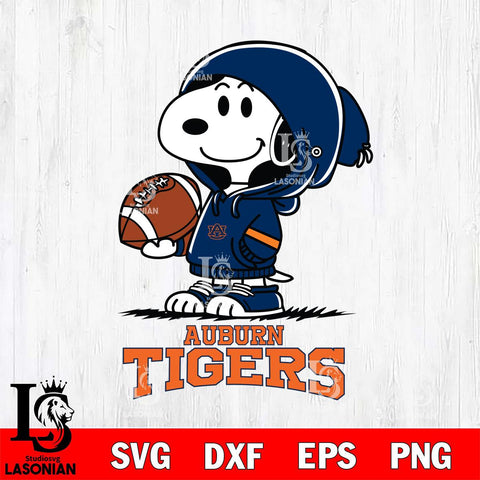 Auburn Tigers Snoopy Football Svg Eps Dxf Png File, NCAA svg , Digital Download , Instant Download, Cricut File