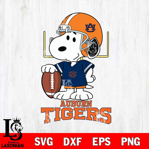 Auburn Tigers Snoopy Player Football SVG DXF EPS PNG FILE,Snoopy File Cut, NCAA Digital Download,Instant Download,Christmas Silhouette