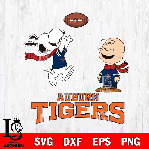 Auburn Tigers Snoopy & Charlie Brown Football Cricut,Christmas SVG DXF EPS PNG FILE, NCAA Digital Download,Instant Download, Silhouette