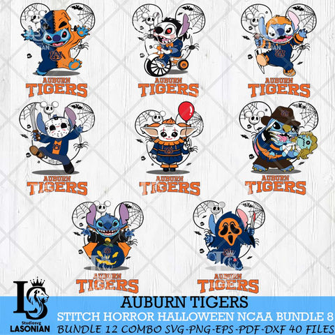 Auburn Tigers Stitch Horror Halloween Bundle NCAA Svg Eps Dxf Png File, Digital Download, Instant Download