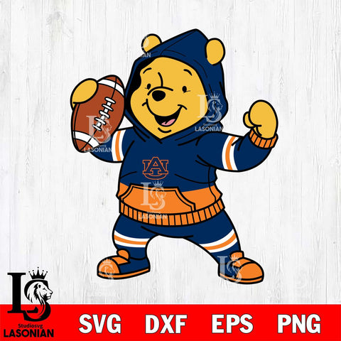 Auburn Tigers Winnie The Pooh Disney Football Christmas File Cut, NCAA SVG DXF EPS PNG FILE, Digital Download , Criucut , Silhouette