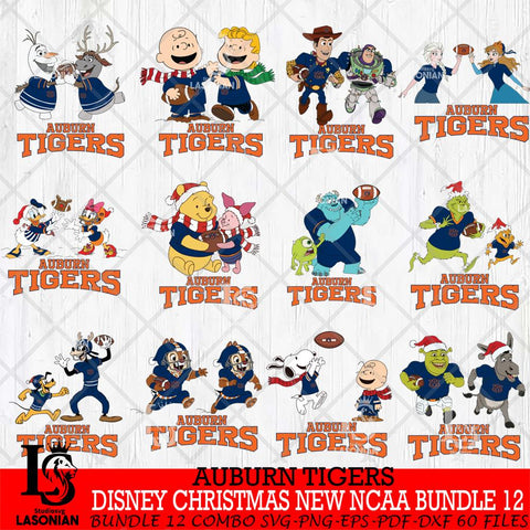 Auburn Tigers  Disney Christmas New NCAA Bundle 12 Cricut,Christmas SVG DXF EPS PNG FILE, BUNDLE NCAA Digital Download,Instant Download, Silhouette