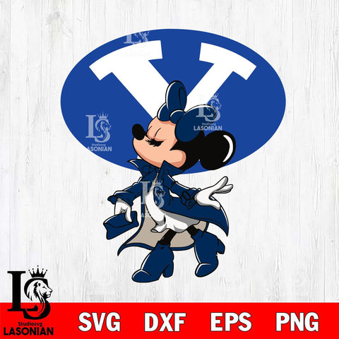 BYU Cougars Glamorous Minnie Svg Eps Dxf Png File, Digital Download, Instant Download
