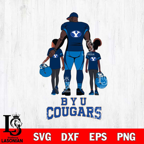 BYU Cougars 3 Father and son Rugby SVG DXF EPS PNG FILE,NCAA SVG, Father day Digital Download,Instant Download, Silhouette