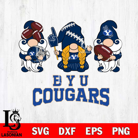 BYU Cougars 3 Gnomes Football Svg Eps Dxf Png File, Digital Download, Instant Download